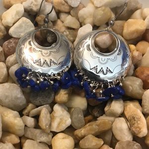 VTG Lapis Sterling Relios Carolyn Pollack stamped earrings